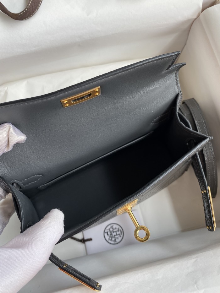 Mini Kelly 19 Matte Alligator“19*13*7CM”-0048=