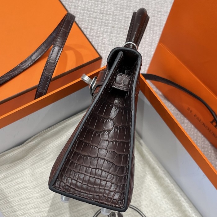 Mini Kelly 19 Matte Alligator“19*13*7CM”-0048=