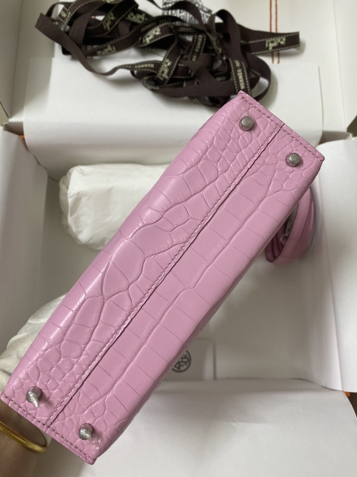 Mini Kelly 19 Matte Alligator“19*13*7CM”-0048=