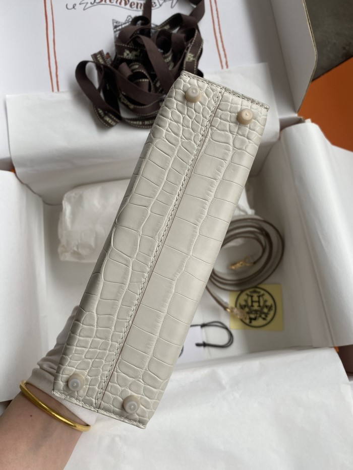 Mini Kelly 19 Matte Alligator“19*13*7CM”-0048=