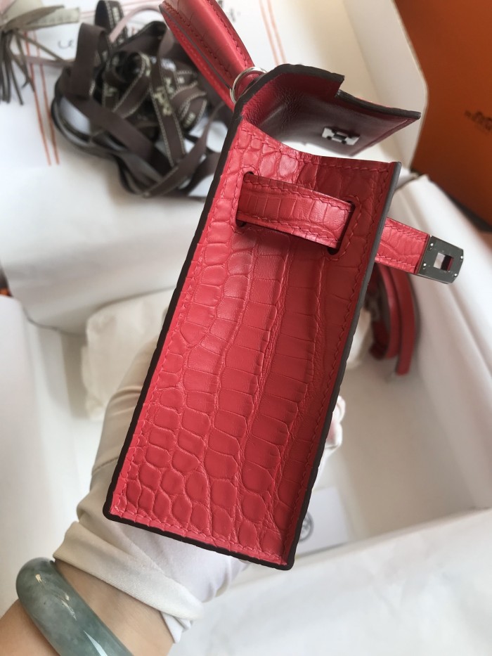 Mini Kelly 19 Matte Alligator“19*13*7CM”-0048=