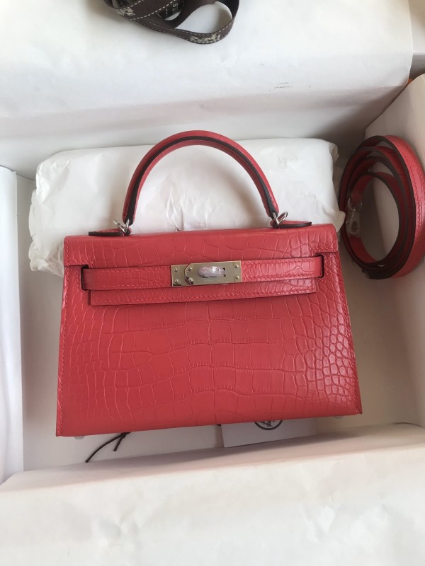 Mini Kelly 19 Matte Alligator“19*13*7CM”-0048=