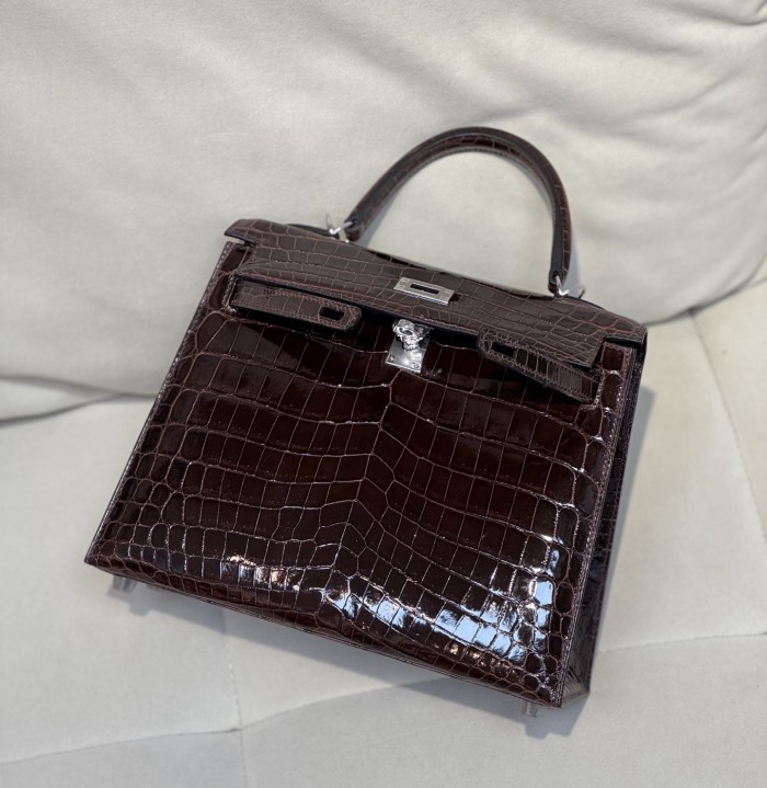 Kelly 25 Niloticus Crocodile“25*18*9.5CM”-0009=