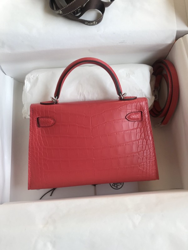 Mini Kelly 19 Matte Alligator“19*13*7CM”-0048=