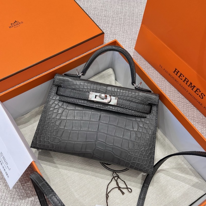 Mini Kelly 19 Matte Alligator“19*13*7CM”-0048=