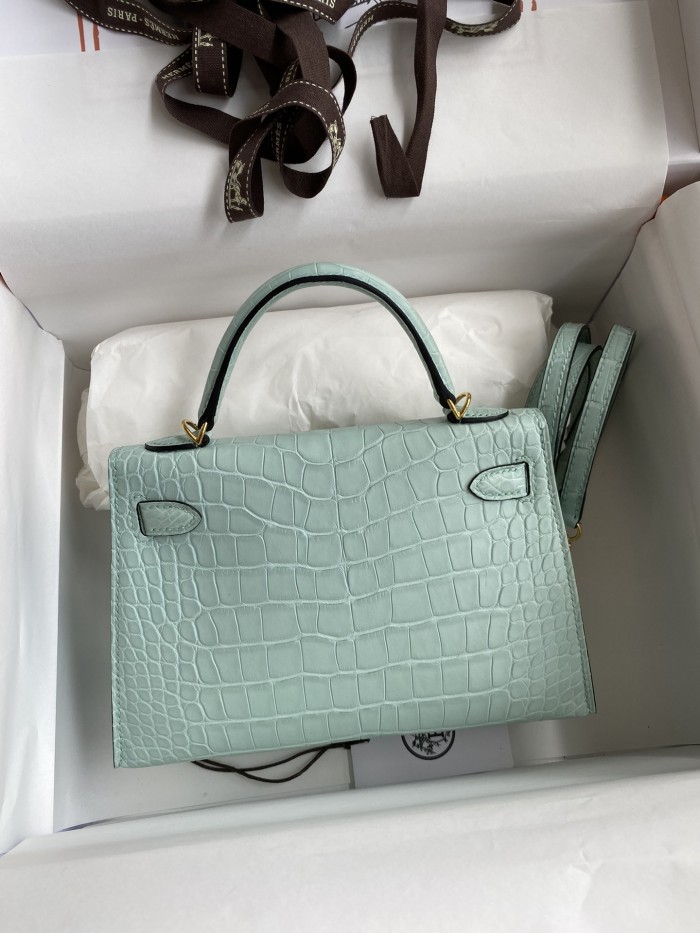 Mini Kelly 19 Matte Alligator“19*13*7CM”-0048=