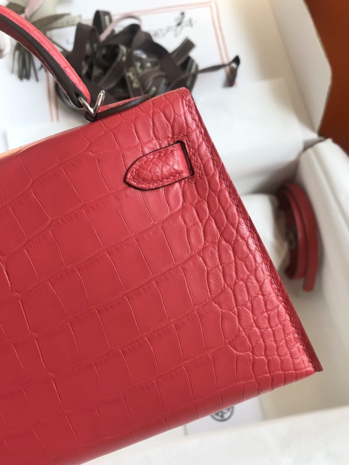 Mini Kelly 19 Matte Alligator“19*13*7CM”-0048=