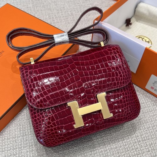 Constance 18 Mini Porosus Crocodile Bag“18*15*4CM”-0089=