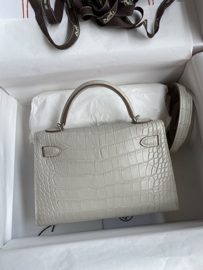 Mini Kelly 19 Matte Alligator“19*13*7CM”-0048=
