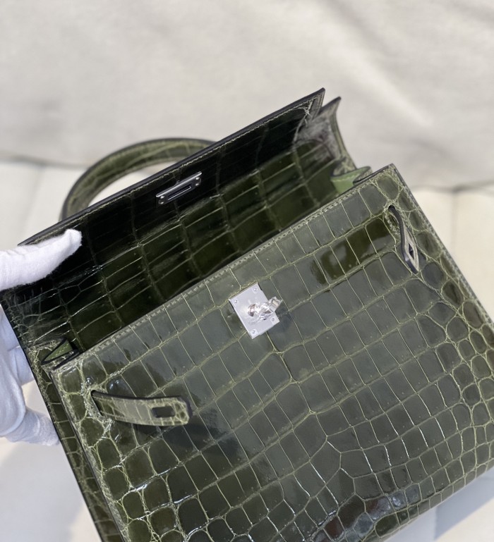 Kelly 25 Niloticus Crocodile“25*18*9.5CM”-0009=