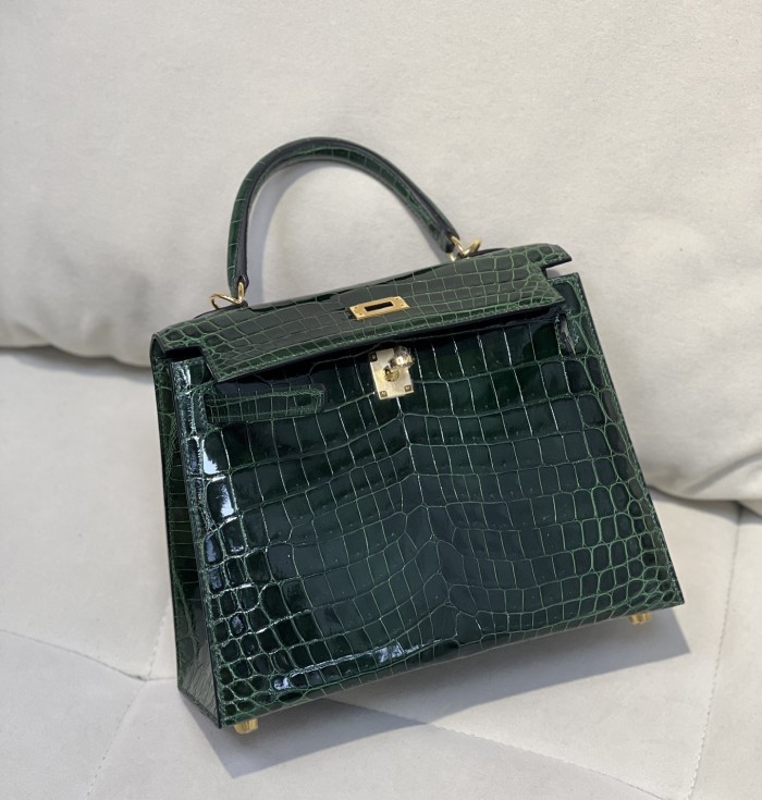 Kelly 25 Niloticus Crocodile“25*18*9.5CM”-0009=