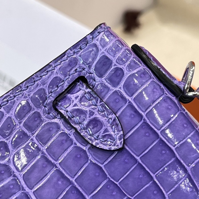 Mini Kelly 19 Porosus Crocodile“19*13*7CM”-00001=