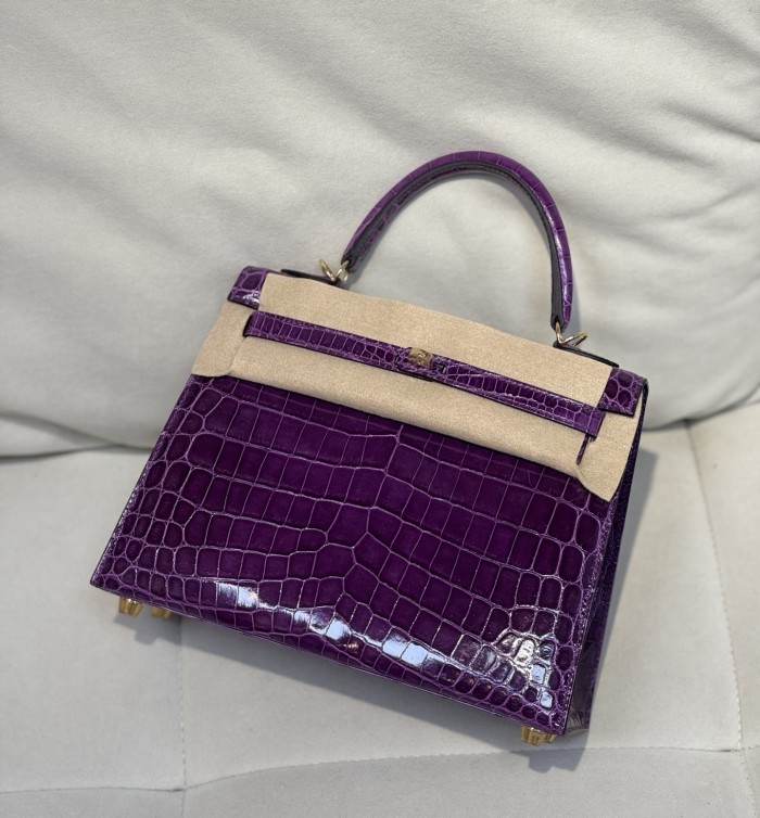 Kelly 25 Niloticus Crocodile“25*18*9.5CM”-0009=