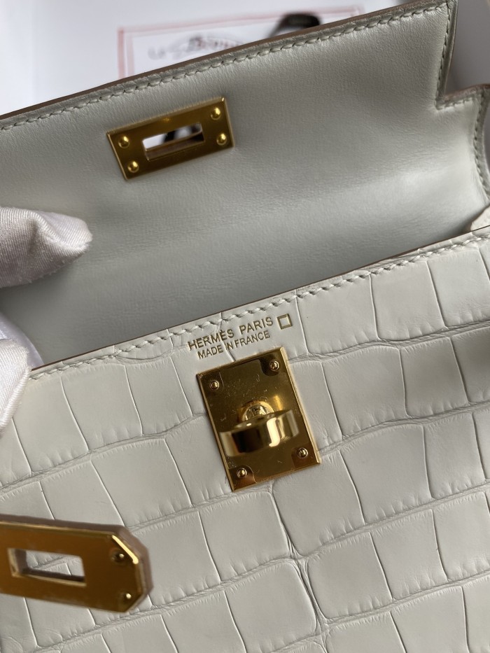 Mini Kelly 19 Matte Alligator“19*13*7CM”-0048=