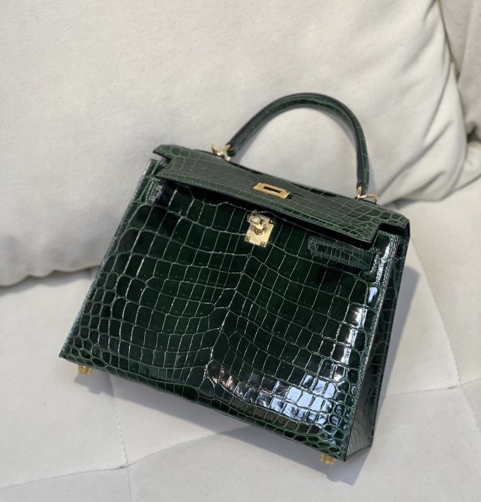 Kelly 25 Niloticus Crocodile“25*18*9.5CM”-0009=
