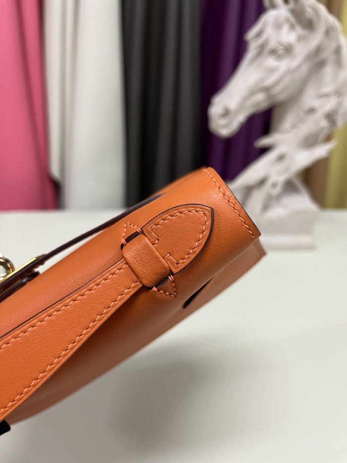 Kelly Pochette Swift Leather“22*12*7CM”-0301=