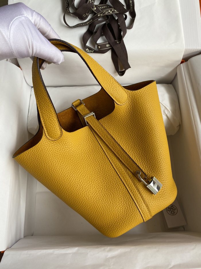 Picotin Lock 18 Bag Clemence Leather“18*18*18CM”-079=