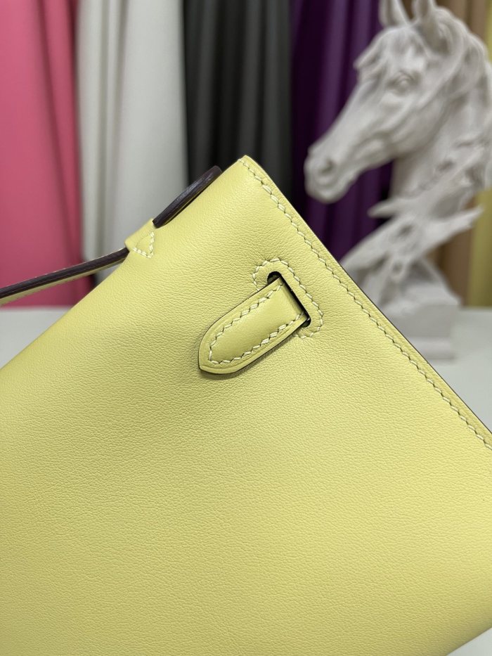Kelly Pochette Swift Leather“22*12*7CM”-0301=