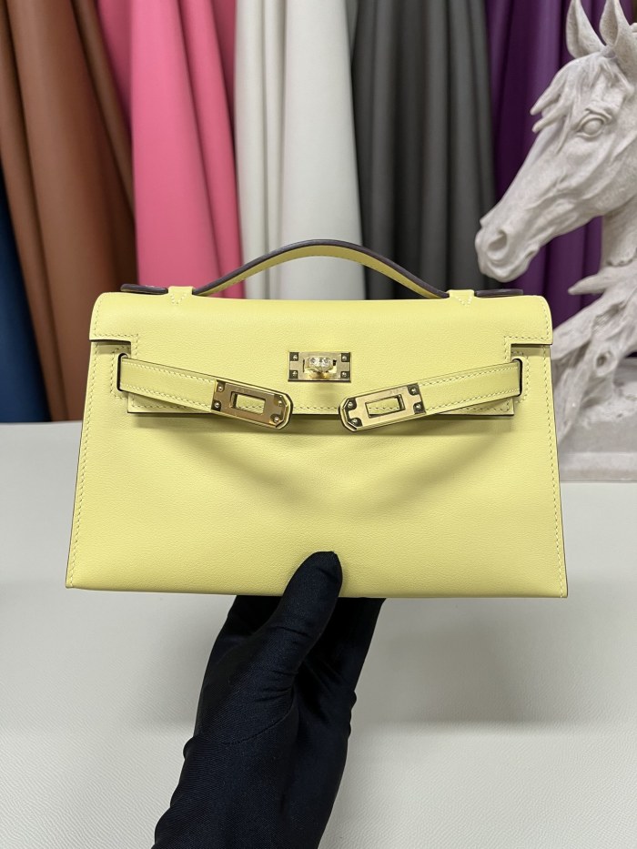 Kelly Pochette Swift Leather“22*12*7CM”-0301=