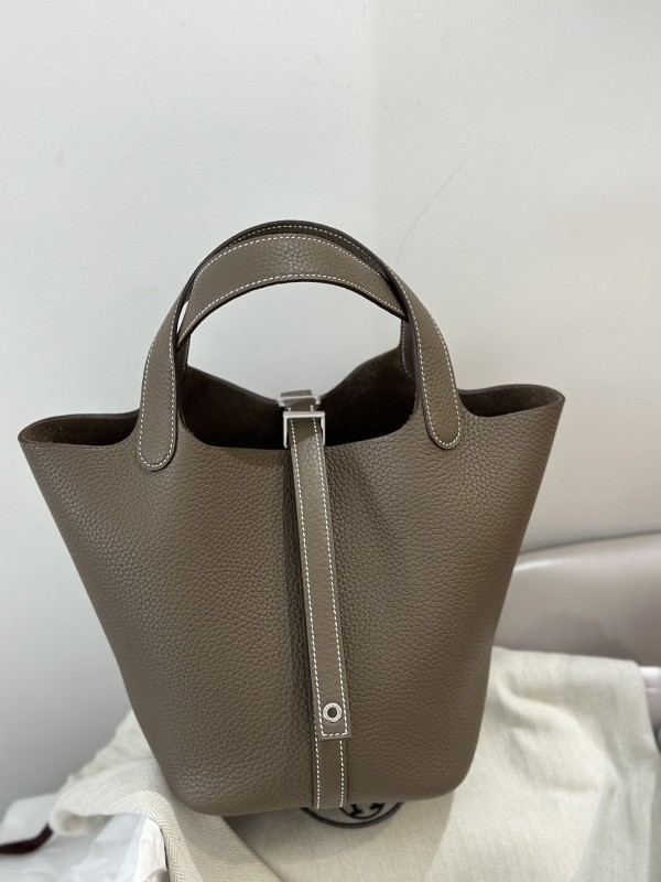 Picotin Lock 18 Clemence Leather Bag“18*18*13CM”-058=