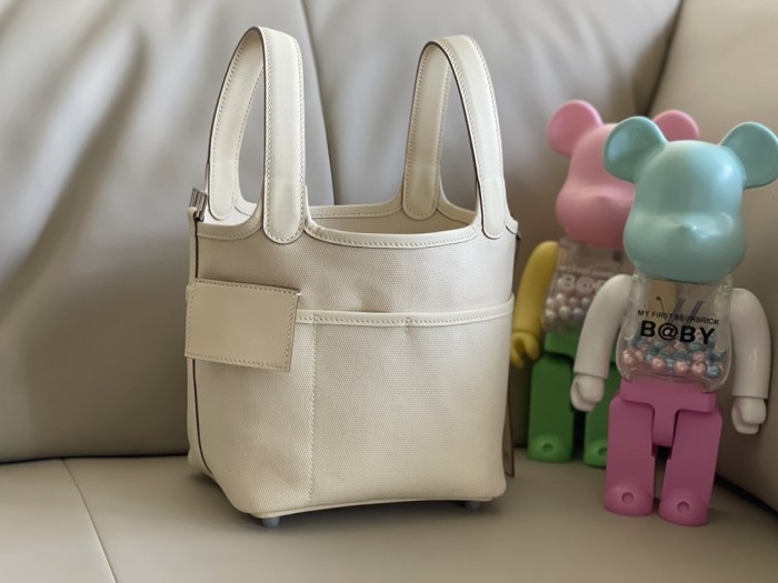 Picotin Lock 18 Clemence Leather Bag“18*18*13CM”-059=