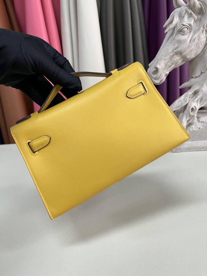 Kelly Pochette Swift Leather“22*12*7CM”-0301=
