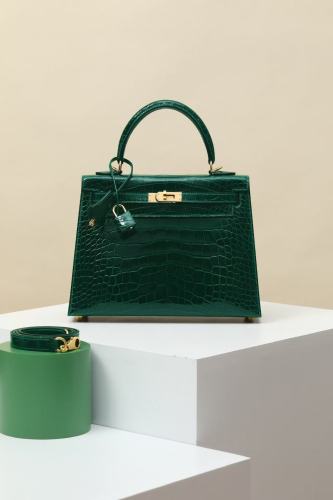 Kelly Crocodile Leather“25*19*10CM”-00051=
