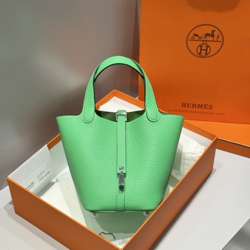 Picotin Lock 18 Bag Clemence Leather“18*18*18CM”-079=