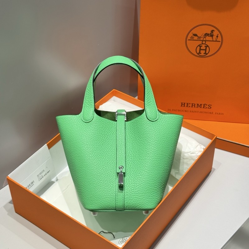 Picotin Lock 18 Bag Clemence Leather“18*18*18CM”-079=