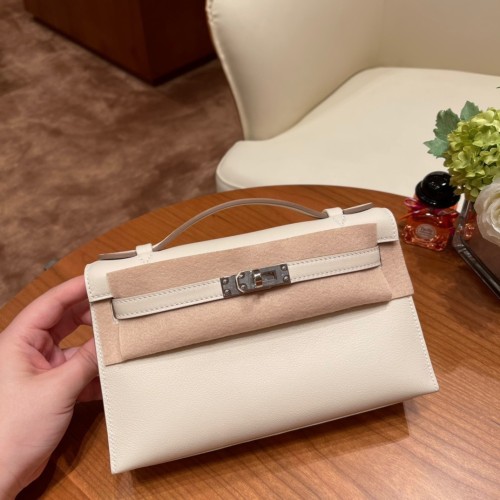 Kelly Pochette Swift Leather“22*12*7CM”-0301=