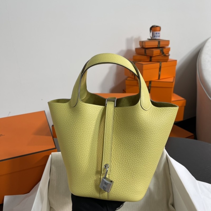 Picotin Lock 18 Clemence Leather Bag“18*18*13CM”-058=