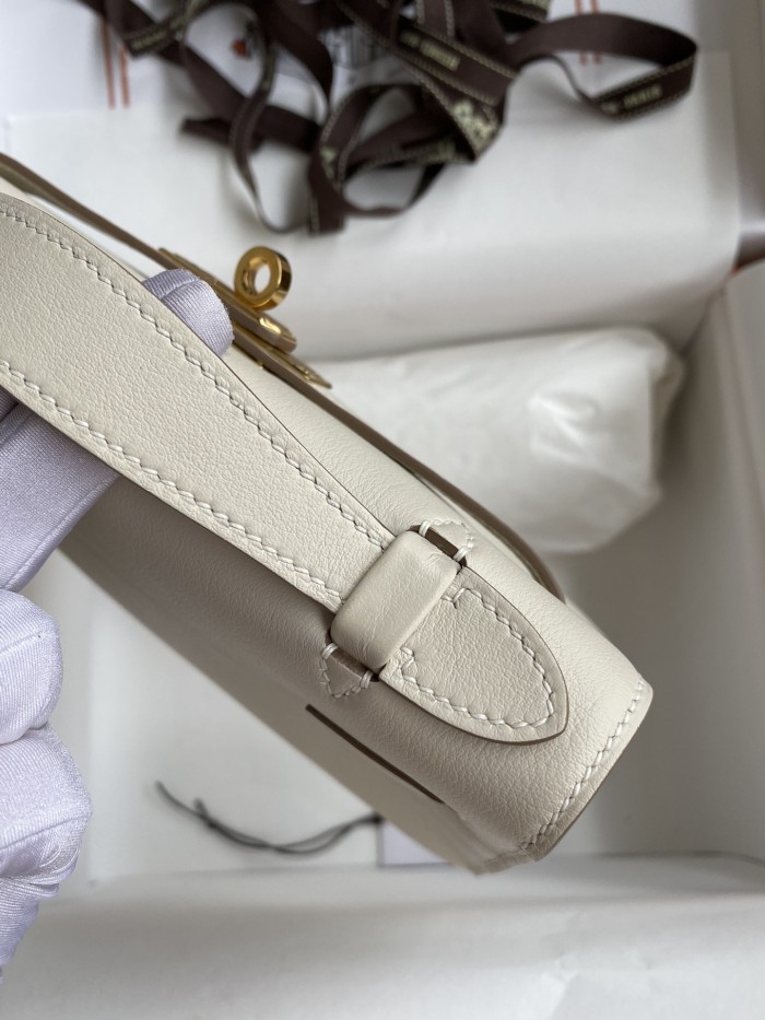 Kelly Pochette Swift Leather“22*12*7CM”-0301=