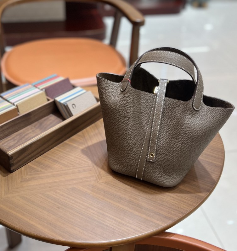 Picotin Lock 18 Clemence Leather Bag“18*18*13CM”-058=