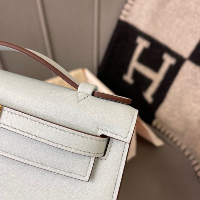 Kelly Pochette Swift Leather“22*12*7CM”-0301=