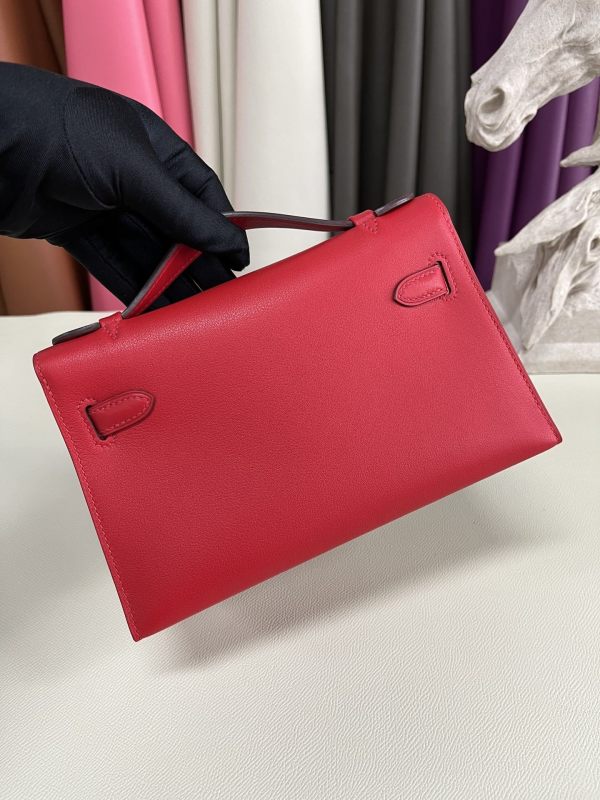 Kelly Pochette Swift Leather“22*12*7CM”-0301=