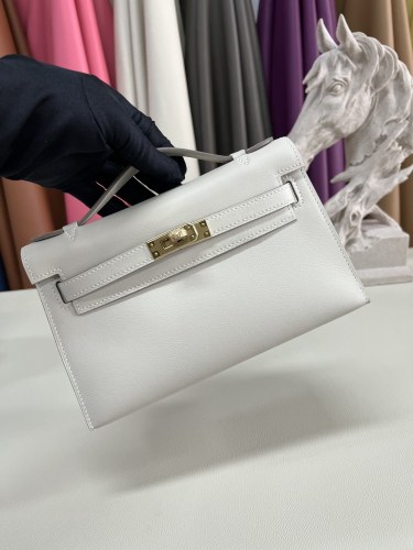 Kelly Pochette Swift Leather“22*12*7CM”-0301=