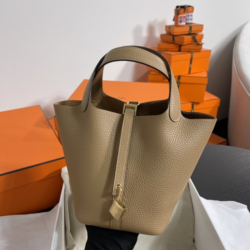 Picotin Lock 18 Clemence Leather Bag“18*18*13CM”-058=