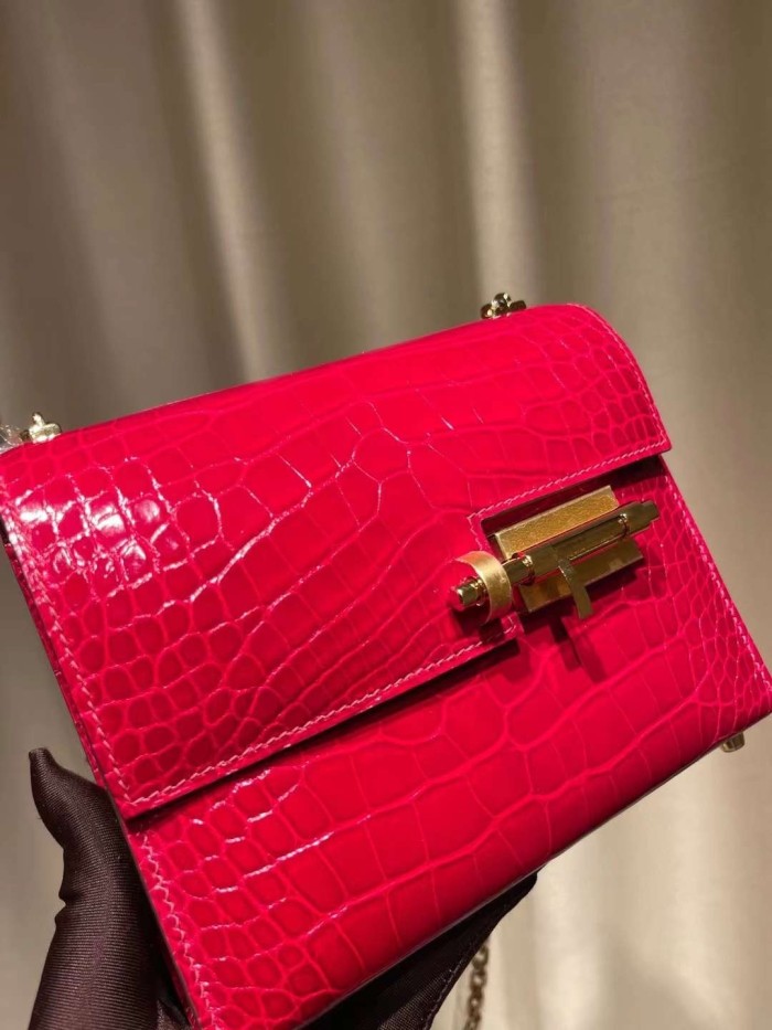 Verrou Chain Mini Bag 17 Alligator“17*14*4.2CM”-00801=
