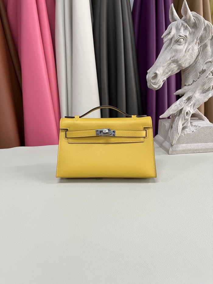 Kelly Pochette Swift Leather“22*12*7CM”-0301=