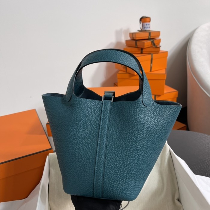 Picotin Lock 18 Clemence Leather Bag“18*18*13CM”-058=