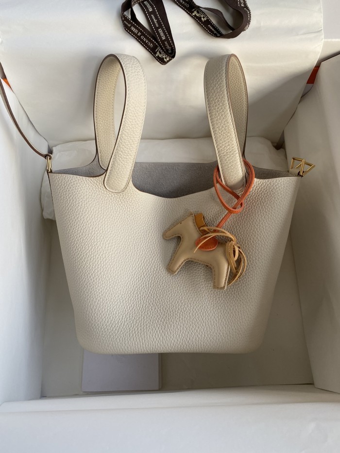 Picotin Lock 18 Bag Clemence Leather“18*18*18CM”-079=