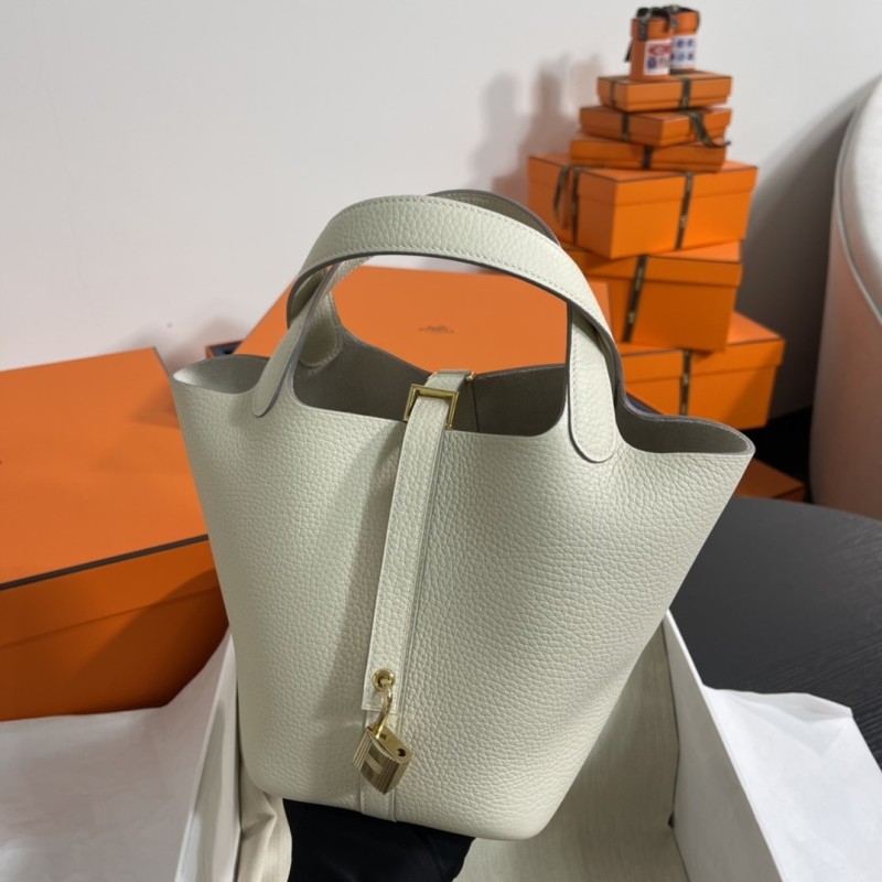 Picotin Lock 18 Clemence Leather Bag“18*18*13CM”-058=