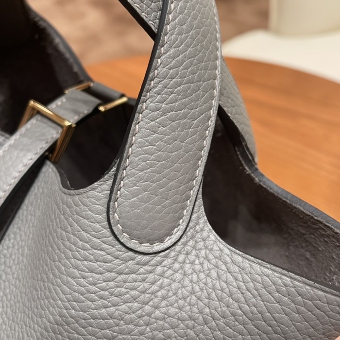 Picotin Lock 18 Bag Clemence Leather Bag“18*18*13CM”-058=