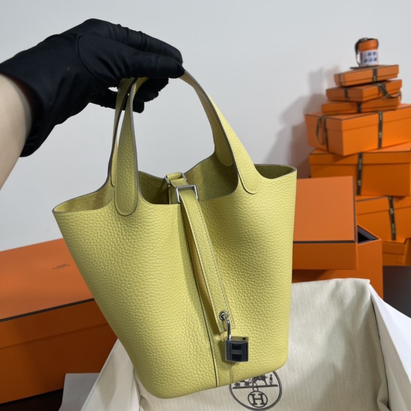 Picotin Lock 18 Clemence Leather Bag“18*18*13CM”-058=