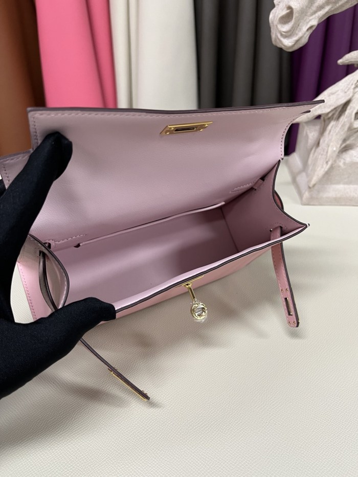 Kelly Pochette Swift Leather“22*12*7CM”-0301=