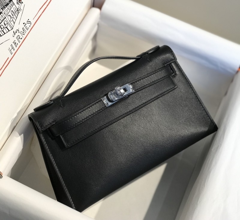 Kelly Pochette Swift Leather“22*12*7CM”-0301=