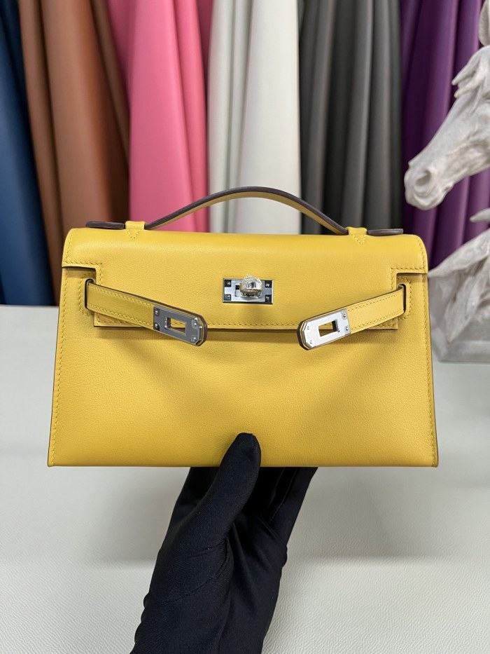 Kelly Pochette Swift Leather“22*12*7CM”-0301=