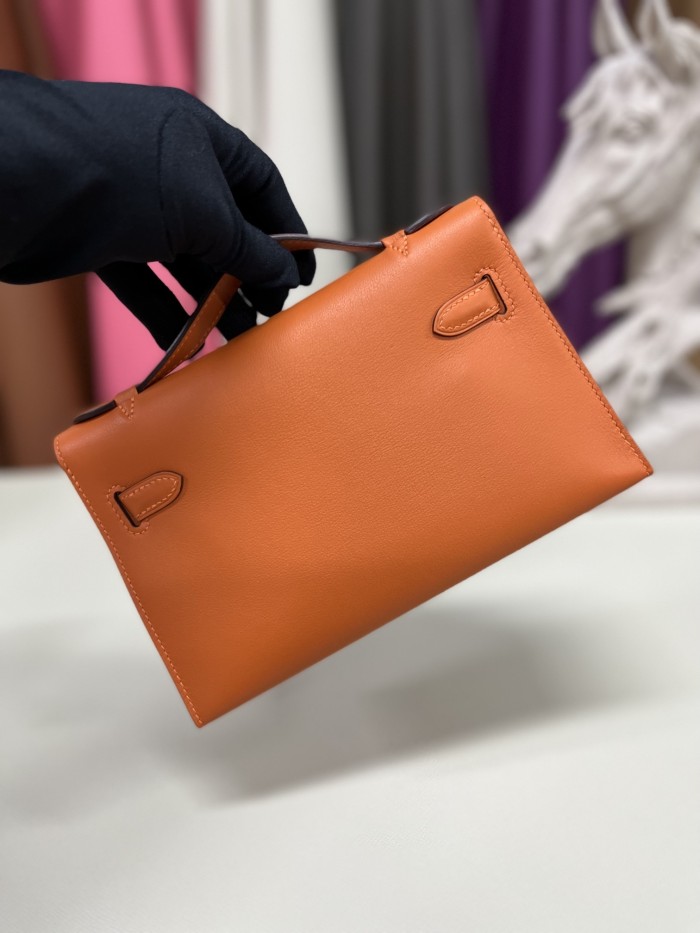Kelly Pochette Swift Leather“22*12*7CM”-0301=