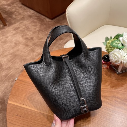 Picotin Lock 18 Clemence Leather Bag“18*18*13CM”-058=