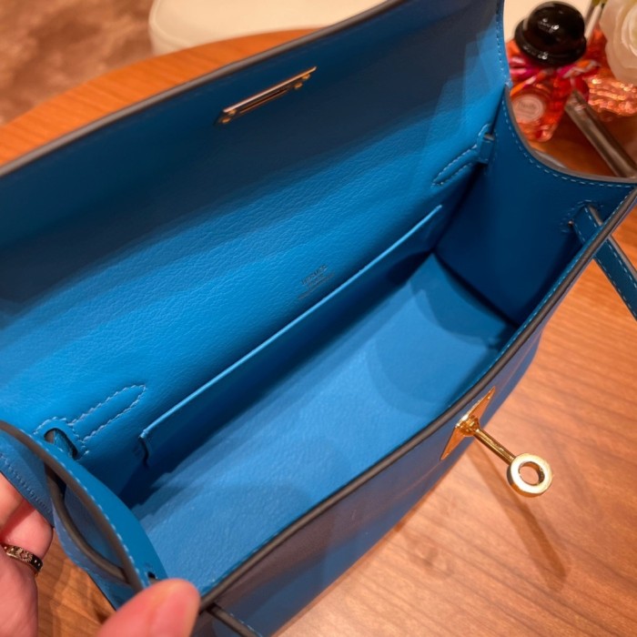 Kelly Pochette Swift Leather“22*12*7CM”-0301=